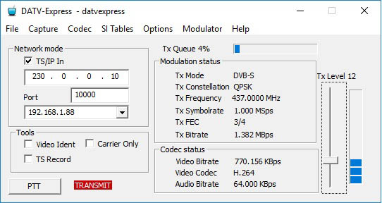 DATVexpress reçoit TS via UDP et emet sur 437MHz.jpg