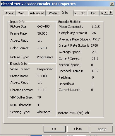 propriétés et infos codeur Mpeg2 Elecard en fonctionnement.jpg