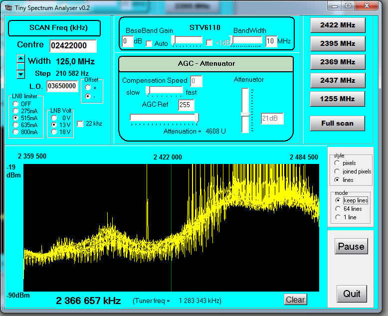 dish2-4GHz 24dB -125MHz scan-21dB attenuation-2422MHzafter 5 mn changing polarity and direction.jpg
